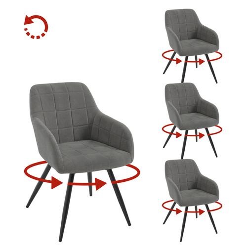 4 X Chaise Pivotante Salle à Manger,Fauteuil Salle à Manger,Siège Rembourré En Velours,Gris Foncé