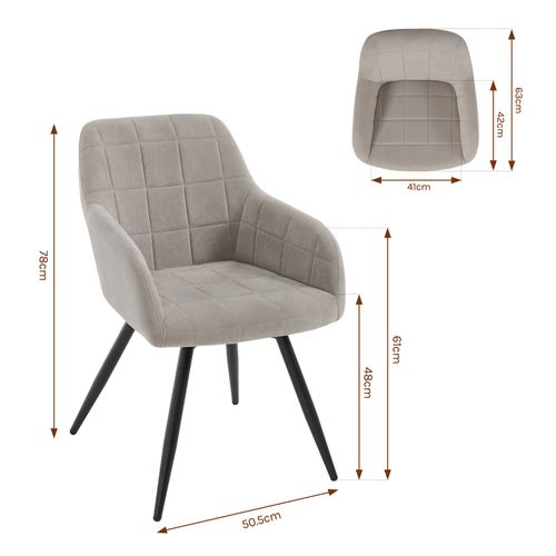 Chaise Pivotante Salle à Manger, Fauteuil Salle à Manger, Siège Rembourré En Velours, Gris Clair