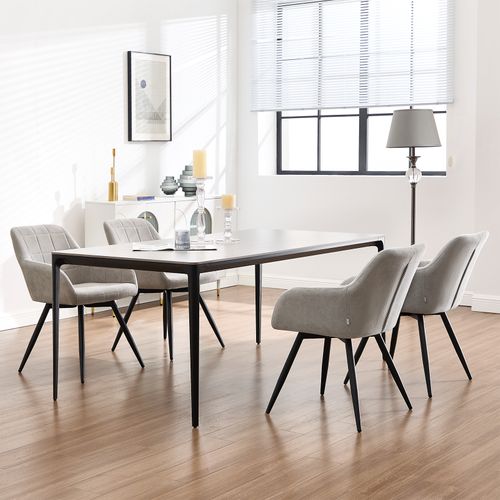 Chaise Pivotante Salle à Manger, Fauteuil Salle à Manger, Siège Rembourré En Velours, Gris Clair