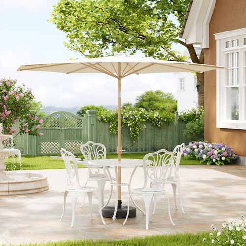 Parasol Jardin Déporté Avec Toile Φ300cm, Inclinable, Protection Uv Upf 50+