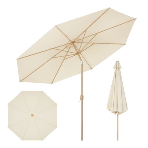 Parasol Jardin Déporté Avec Toile Φ300cm, Inclinable, Protection Uv Upf 50+