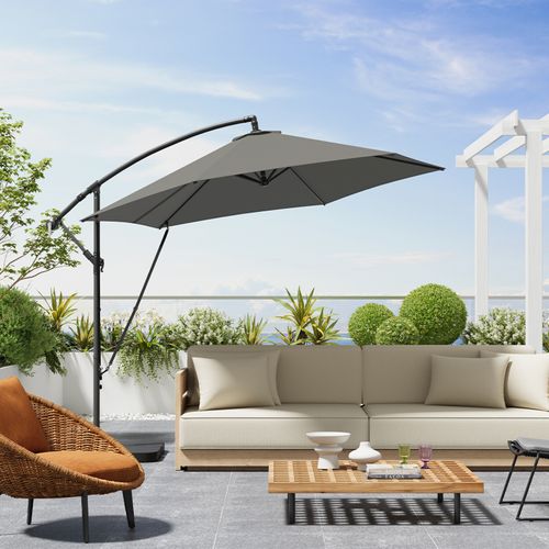 Parasol De Jardin Suspendu Ø 310cm, Avec Protection Uv, Inclinable, Avec Housse