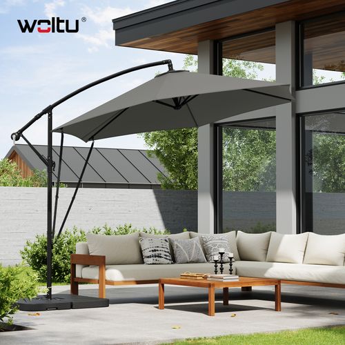 Parasol De Jardin Suspendu Ø 310cm, Avec Protection Uv, Inclinable, Avec Housse