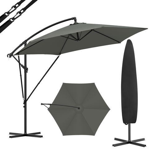 Parasol De Jardin Suspendu Ø 310cm, Avec Protection Uv, Inclinable, Avec Housse