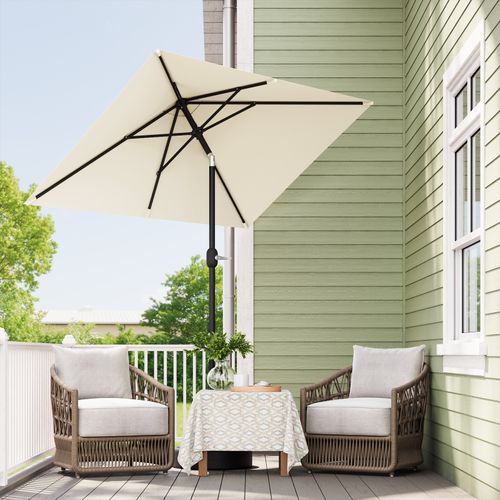 Parasol De Jardin Inclinable, Déporté Avec Protection Uv Upf 50+, Avec Sac De Transport, 206x135cm