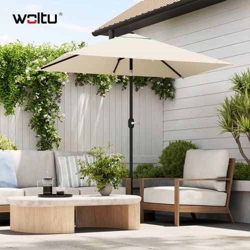 Parasol De Jardin Inclinable, Déporté Avec Protection Uv Upf 50+, Avec Sac De Transport, 206x135cm