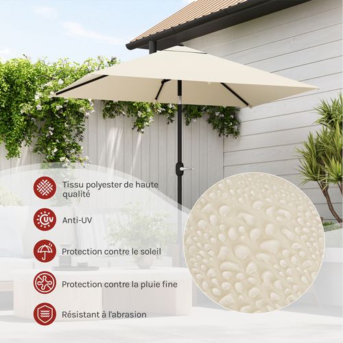 Parasol De Jardin Inclinable, Déporté Avec Protection Uv Upf 50+, Avec Sac De Transport, 206x135cm