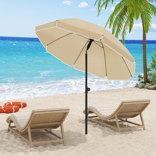 Parasol Jardin 155 Cm Inclinaison Réglable - Anti-UV -Sac Inclus - Taupe