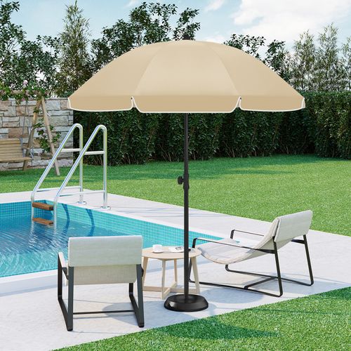 Parasol Jardin 155 Cm Inclinaison Réglable - Anti-UV -Sac Inclus - Taupe