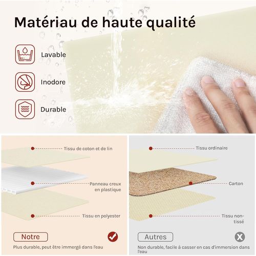 Lot De 5 Boîte Rangement Pliable En Tissu, Avec Poignée, Cadre En Métal, 29,5x29,5x28,5cm, Crème