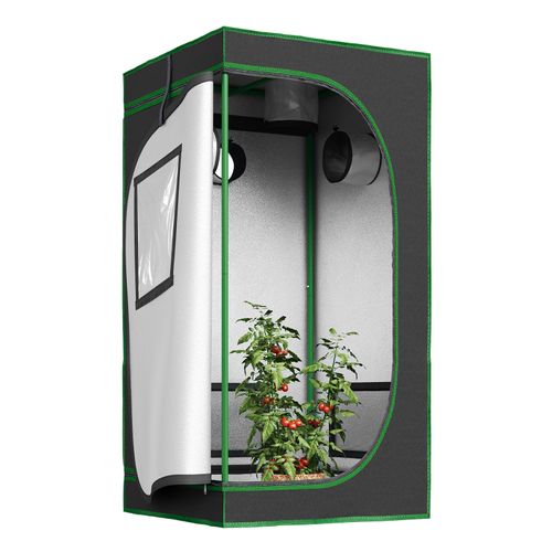 Tente De Culture Hydroponique 60x60x120cm,avec Fenêtre D'observation,en Mylar Réfléchissant,noir