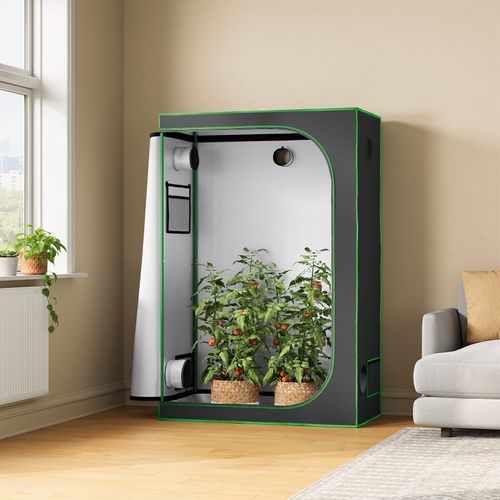 Tente De Culture Hydroponique 120x60x180cm,avec Fenêtre D'observation,en Mylar Réfléchissant,noir