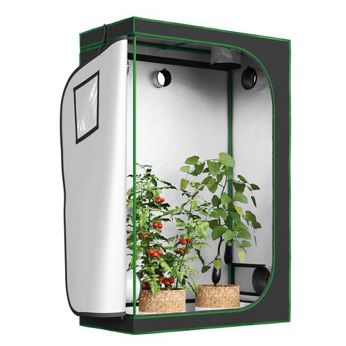 Tente De Culture Hydroponique 120x60x180cm,avec Fenêtre D'observation,en Mylar Réfléchissant,noir