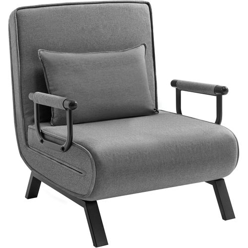 Canapé-lit 3 En 1,fauteuil Avec Dossier Réglable En 5 Positions,coussin Amovible,80x74x82cm,gris