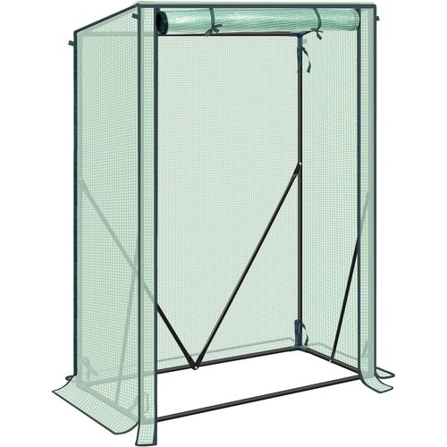 Serre De Jardin, Bâche En Pe, En Forme Tipi, Cadre En Acier, 100x50x150/132cm, Porte Zippée, Vert