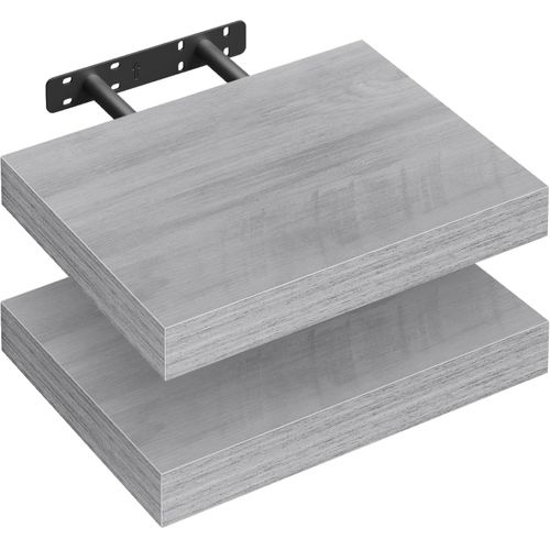 Lot De 2 Étagère Murale,Étagère Flottante De CD,Pour Cuisine,Salle De Bain 30x22.9x3.8cm,Gris Chêne