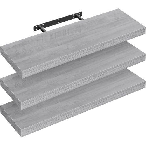 Lot De 3 Étagère Murale,étagère Flottante De Cd,pour Cuisine,salle De Bain 70x22.9x3.8cm,gris Chêne
