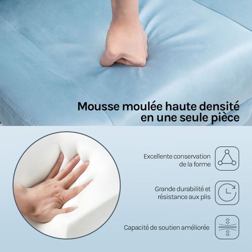 Chaise Gaming, Chaise Bureau Ergonomique,repose-pieds Rétractable, En Imitation Daim Respirant,bleu