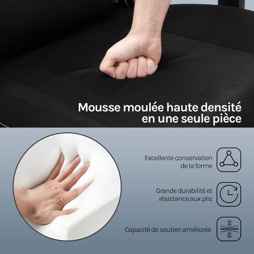 Chaise Gaming, Chaise Bureau Ergonomique,repose-pieds Rétractable, En Imitation Daim Respirant,noir