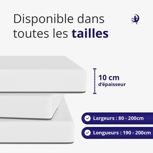 Ergonomique Surmatelas En Mousse Froide 100 X 200 Cm Avec Housse Lavable à 40°c - Respirant - 10cm