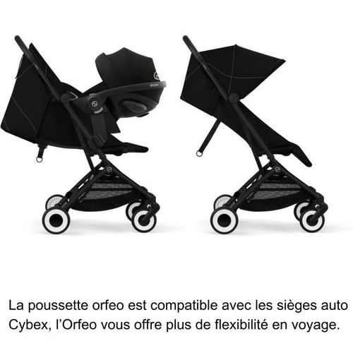 Poussette Ultra Compacte Et Confortable - Orfeo - 4 Roues - Magic Black