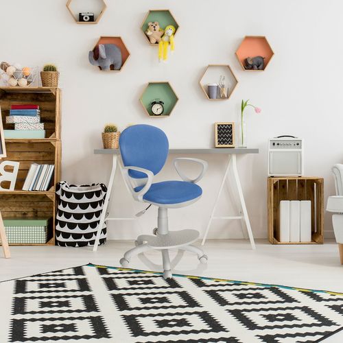 Chaise Pivotante Pour Des Enfants Kid Colour G1 Tissu Bleu/gris Accoudoirs Compris