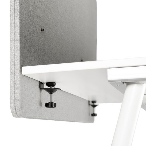 Cloison De Table Flexmiut D 120 Plastique, Tissu Gris Clair Chiné