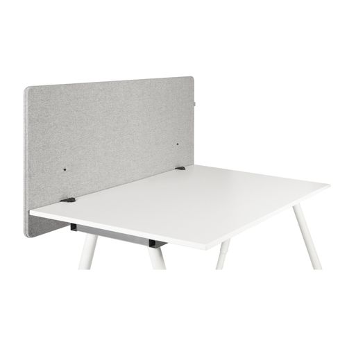 Cloison De Table Flexmiut D 120 Plastique, Tissu Gris Clair Chiné