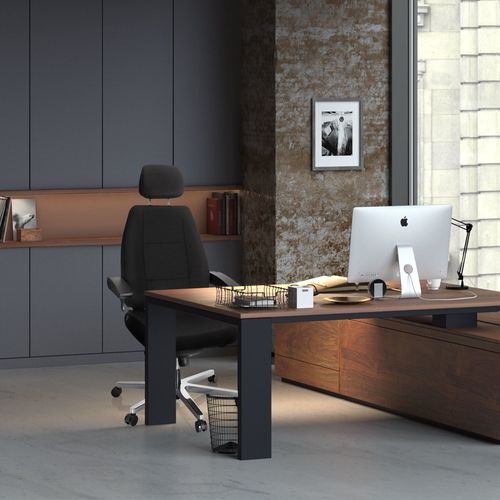 Fauteuil De Bureau 24 Hours I Tissu Noir Avec Accoudoirs Rabattables