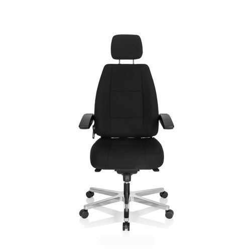 Fauteuil De Bureau 24 Hours I Tissu Noir Avec Accoudoirs Rabattables