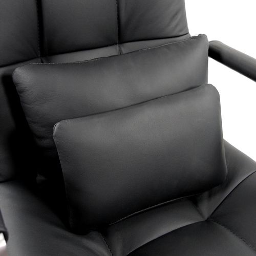 Chaise De Bureau Saranto Pro Cuir Noir Accoudoirs Compris