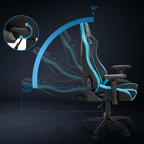 Fauteuil Gamer Gamebreaker Sx 04 Tissu, Cuir Synthétique Noir/turquoise Accoudoirs Compris