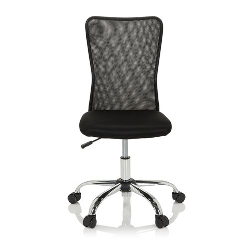 Chaise Pivotante Pour Des Enfants Kiddy Net I Tissu Maille Noir Sans Accoudoirs