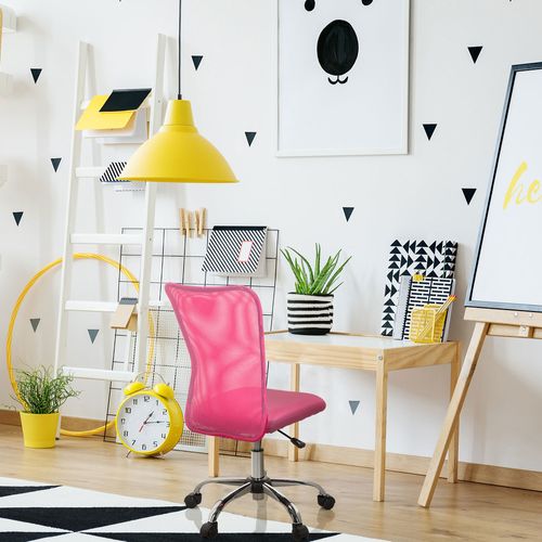 Chaise Pivotante Pour Des Enfants Kiddy Net I Tissu Maille Rose Sans Accoudoirs