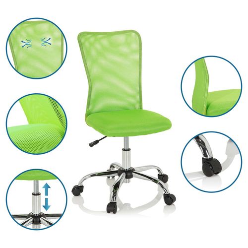 Chaise Pivotante Pour Des Enfants Kiddy Net I Tissu Maille Vert Sans Accoudoirs