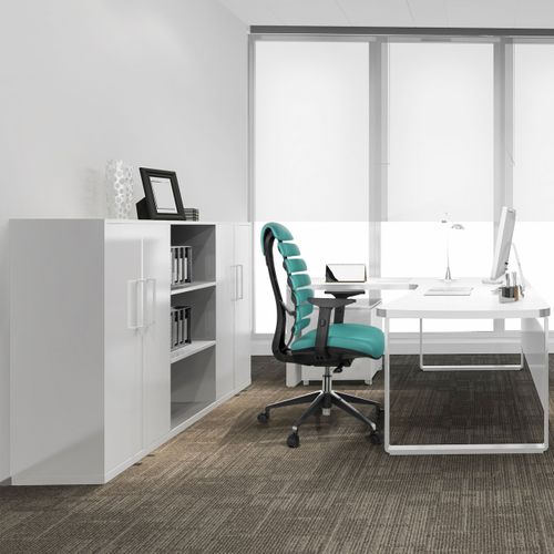 Fauteuil De Bureau Ergo Line Ii Tissu Turquoise Accoudoirs Compris