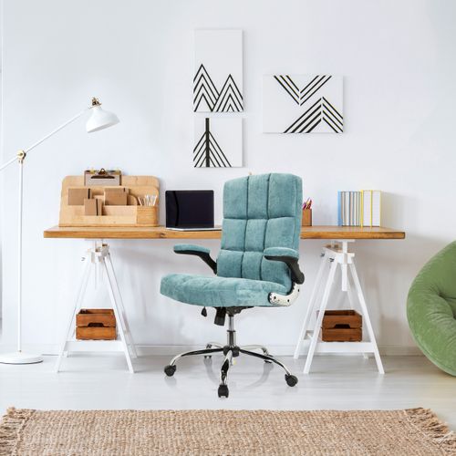 Chaise De Bureau Relax Wd 100 Tissu Menthe Avec Accoudoirs Rabattables