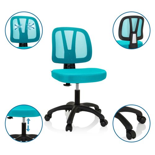 Chaise Pivotante Pour Des Enfants Kid Yu 200 Tissu Maille Turquoise