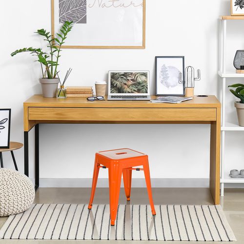 Tabouret De Bistrot Vantaggio Métal Orange Sans Accoudoirs