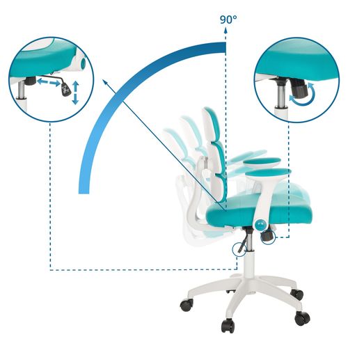 Chaise Pivotante Pour Des Enfants Kid Ergolino W Tissu Bleu Accoudoirs Compris