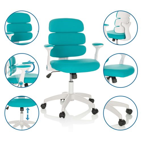 Chaise Pivotante Pour Des Enfants Kid Ergolino W Tissu Bleu Accoudoirs Compris