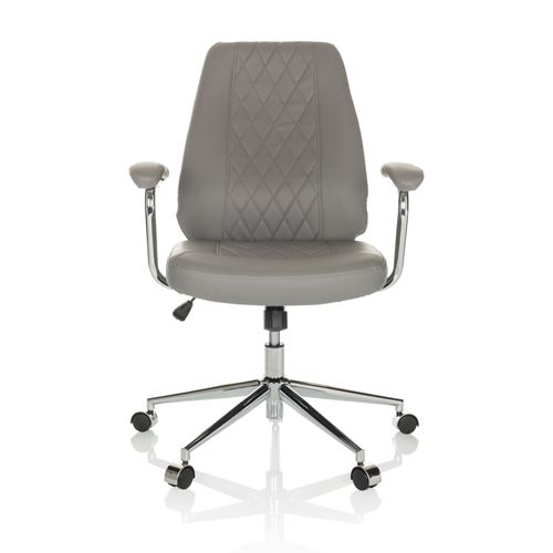 Chaise De Bureau Theo I Simili Gris Accoudoirs Fournis, Surface Toucher Doux "softpad"
