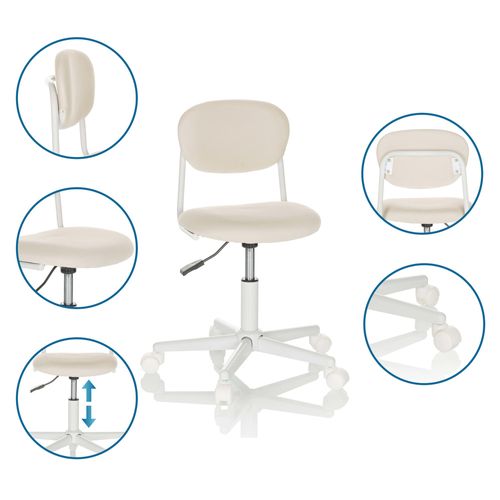 Chaise Pivotante Pour Des Enfants Kiddy Base I Tissu Beige Sans Accoudoirs