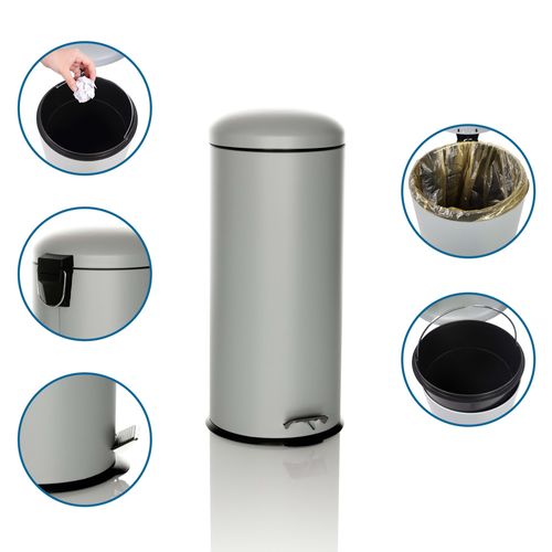 Poubelle Clean Viii Fer Gris