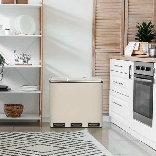 Poubelle Clean 9 Tôle En Acier Beige