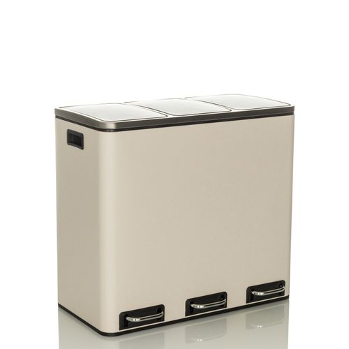 Poubelle Clean 9 Tôle En Acier Beige