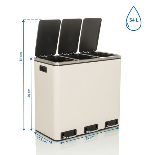 Poubelle Clean 9 Tôle En Acier Beige