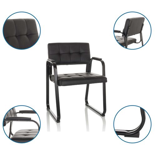 Chaise Zanta B Pu Simili Noir Accoudoirs Compris