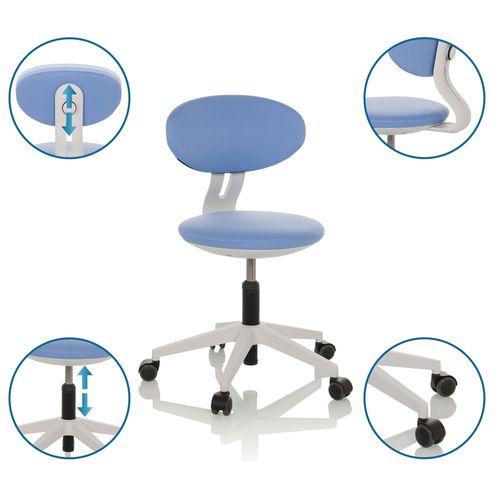 Chaise Pivotante Pour Des Enfants Minimovo Tissu Bleu Sans Accoudoirs