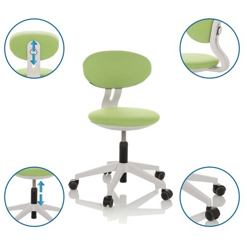Chaise Pivotante Pour Des Enfants Minimovo Tissu Vert Sans Accoudoirs